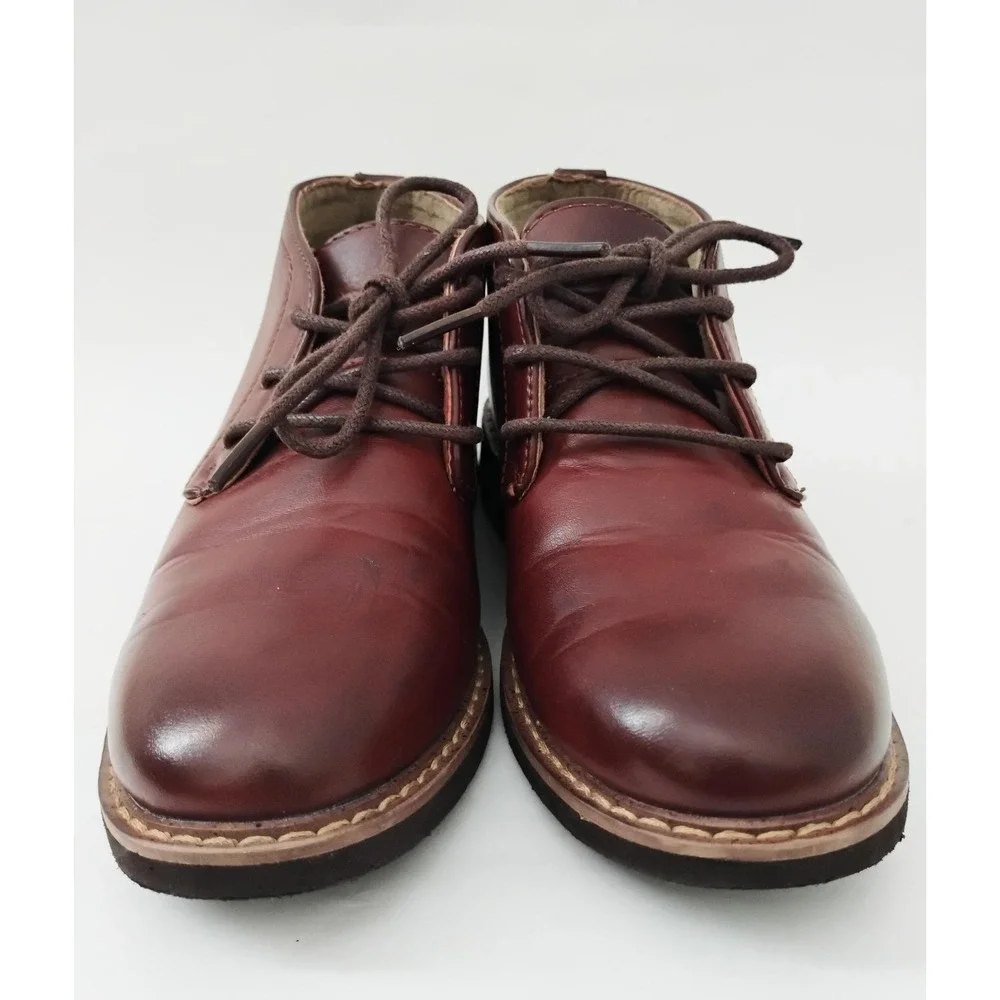 Deer Stags Nick Chukka Boots Kids Size 13M Burgundy Simulated Leather Lace Up